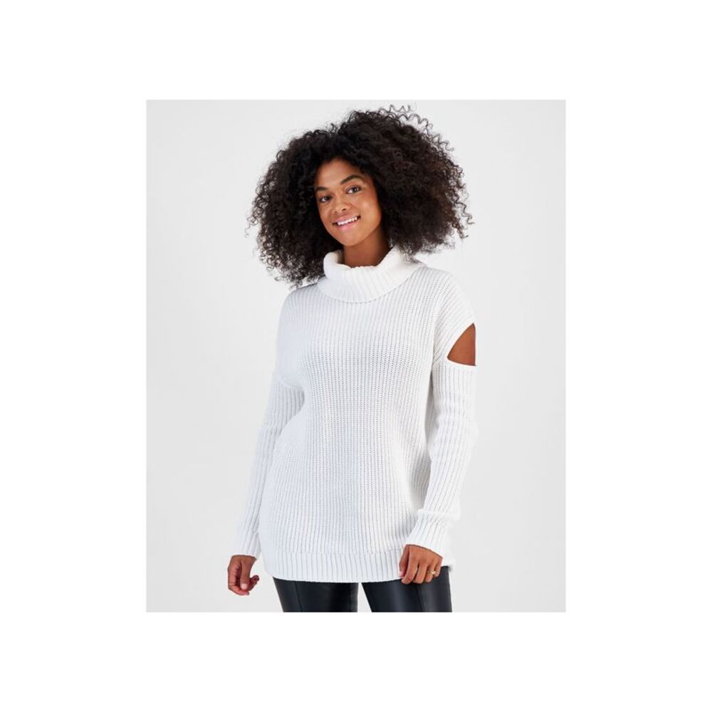 Bar III Women's Turtleneck Cutout Sweater